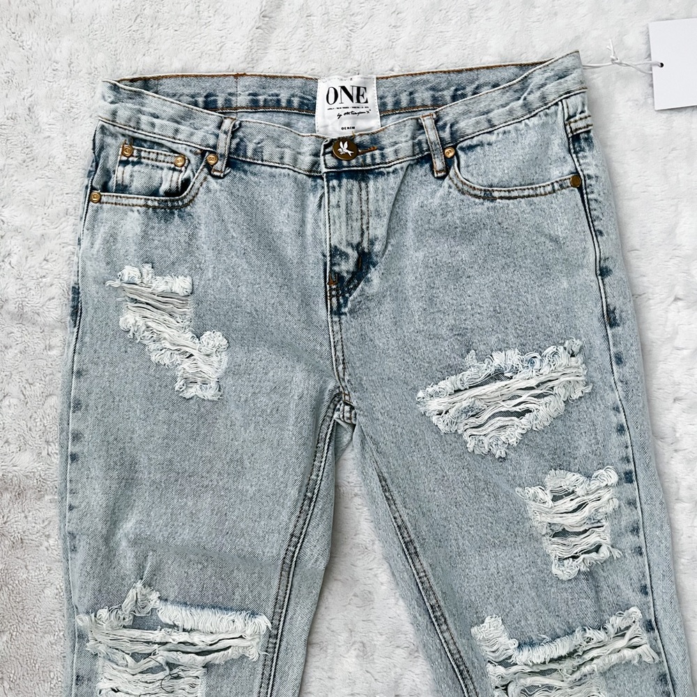 NWT- ONE TEASPOON Awesome Baggies Distressed Jean in Classic - Picture 5 of 15